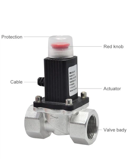 Vàlvula solenoide de tancament automàtic d'emergència de gas de preu barat